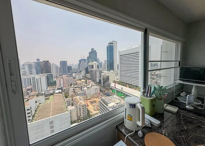 Chaoyen Hideaway Self Check-in Private With View - 5 Min Bts 아파트 방콕